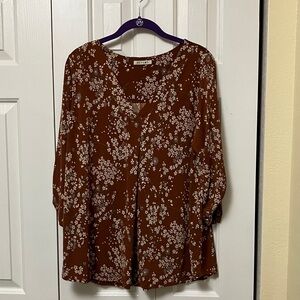 Beacon Chocolate Floral Blouse
